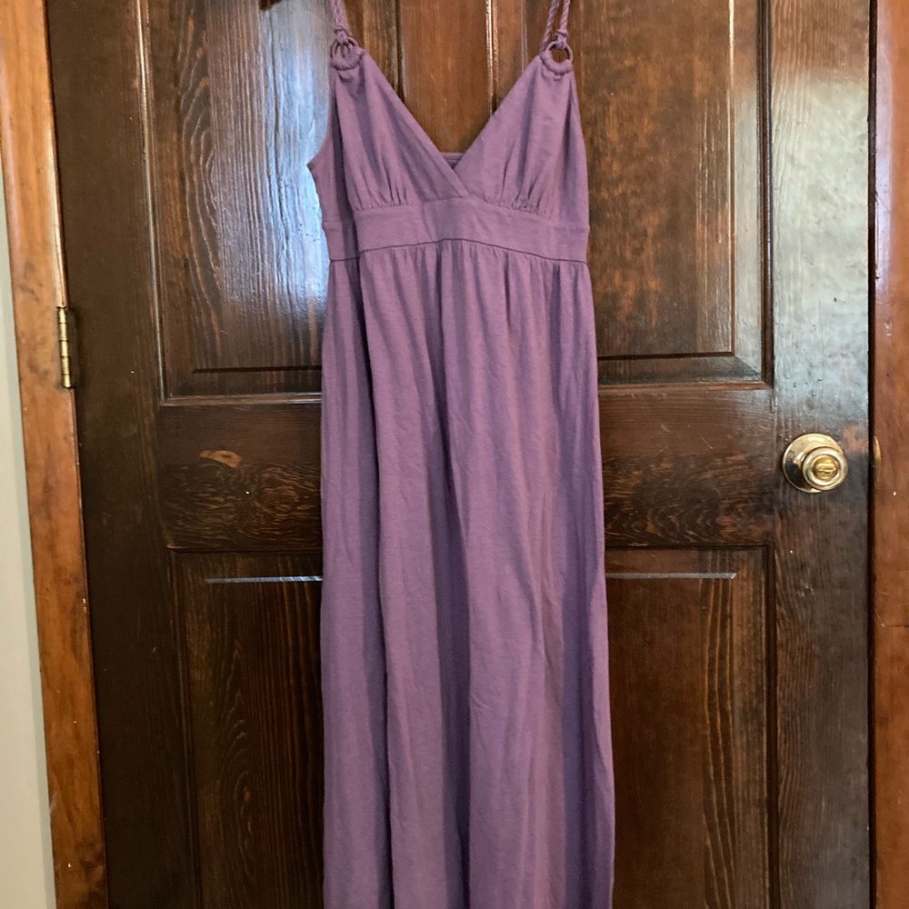 Lucky Brand Purple Maxi Dress Vneck Braided Straps